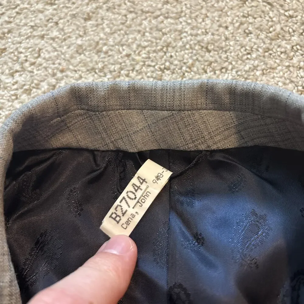 John Cena Own David Alan Dormeuil Echo Super 130’s Gray 2 Piece Suit Custom Wool